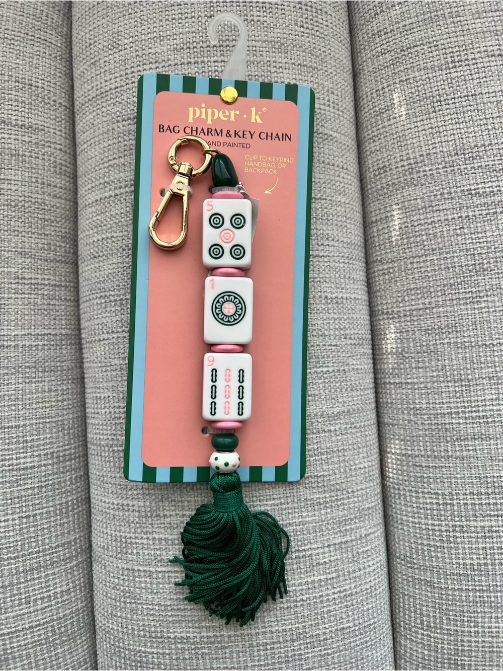 Piper K Mahjong Bag Charm Key Chain